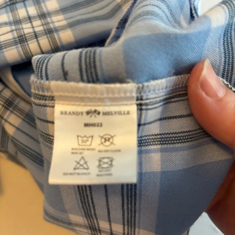 Brandy Melville | Plaid‎ Mini Skirt Baby Blue